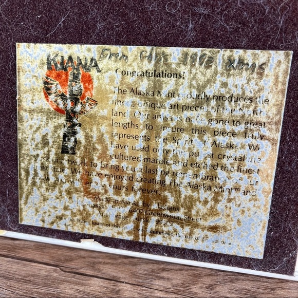 Bill Devine Etched Marble Desk Pen Holder‎ 1979 Vintage Totem Alaskan - Picture 6 of 10